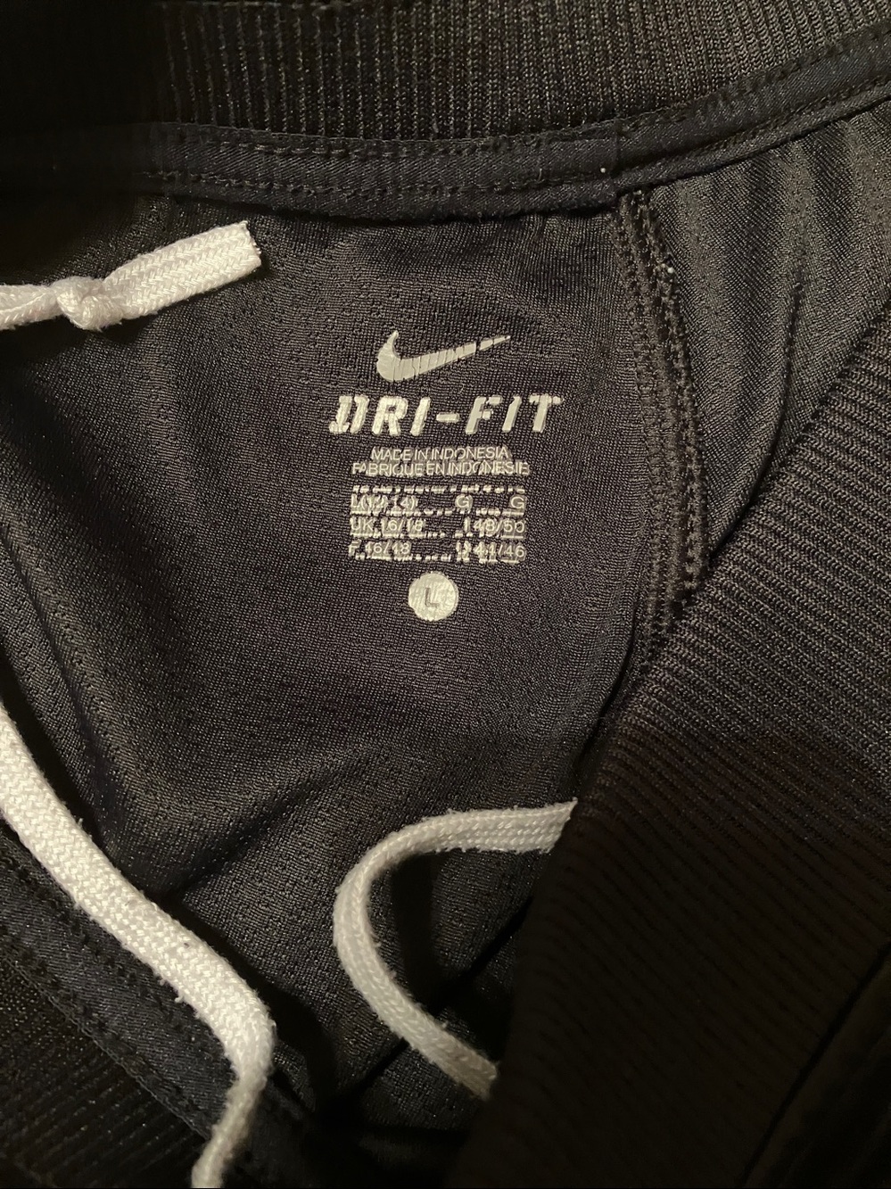 Nike Black Track Pants with White Swoosh and Side Stripe - Picture 2 of 10